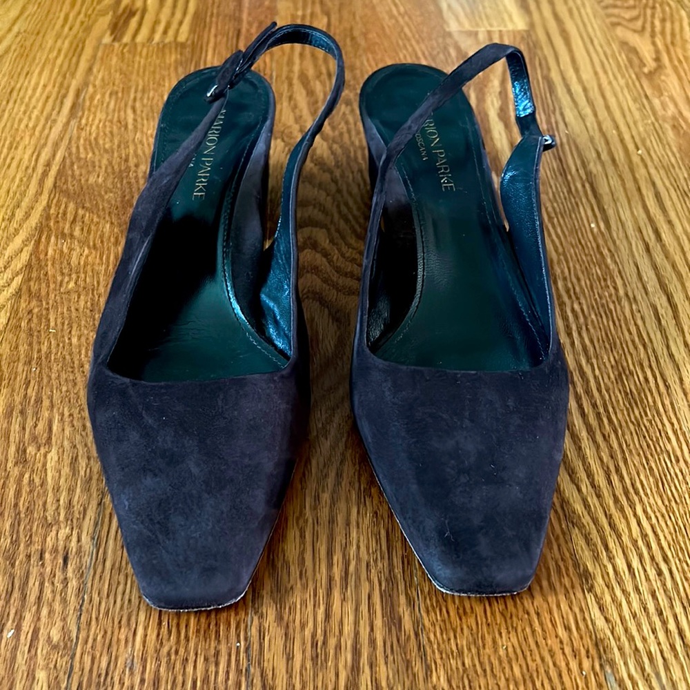 Marion Parke Poppy Slingback Brown sz 39 runs 1/2 sz small